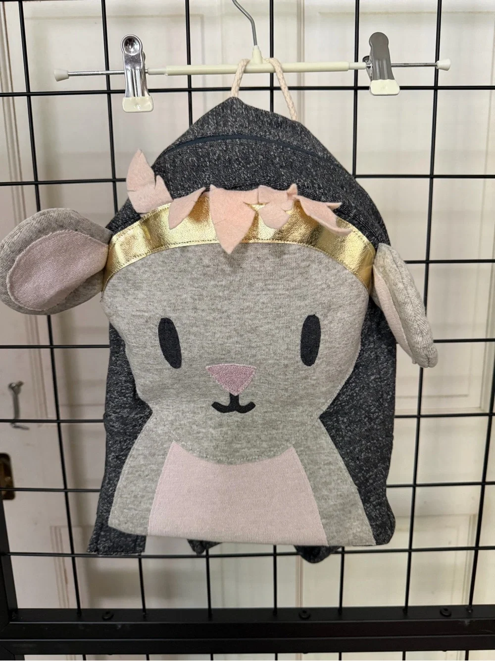 Kids Cute Miuse Character Backpack in Gray and Pink NWOT by Oh Baby!